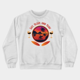 Summer Full Of Surfing Crewneck Sweatshirt